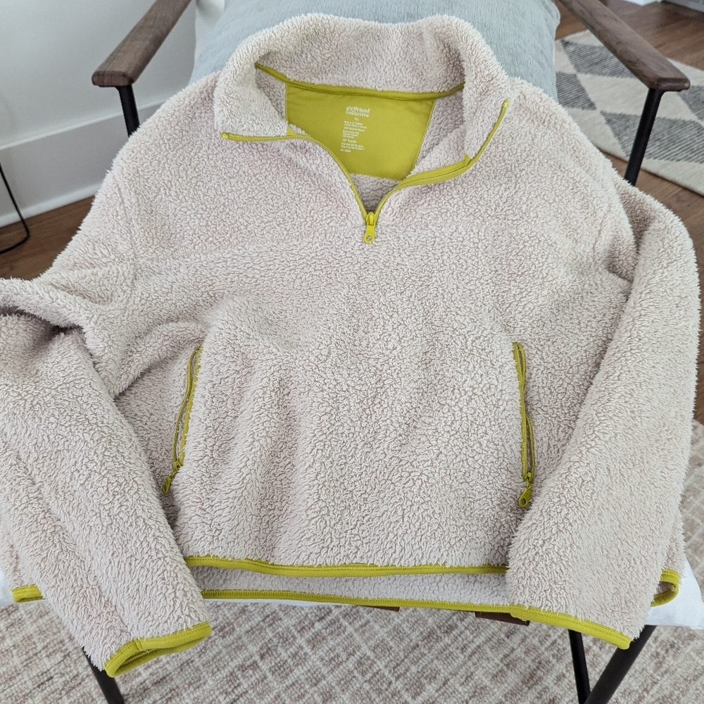 Girlfriend collective recycled half zip fleece sz XL